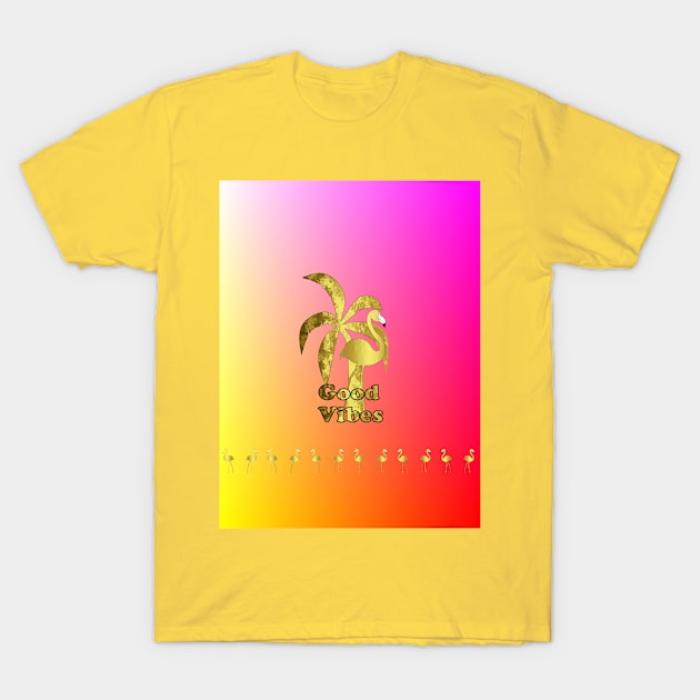 Tropical Summer Flamingo T-Shirt by SartorisArt1